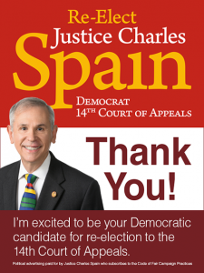 Thank you! I'm excited to be your Democratic candidate for re-election to the 14th Court of Appeals
